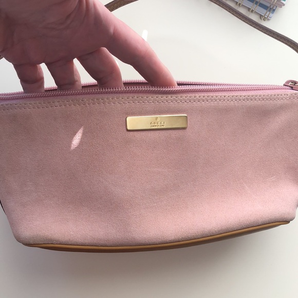 Auth GUCCI pink suede purse - Picture 10 of 12